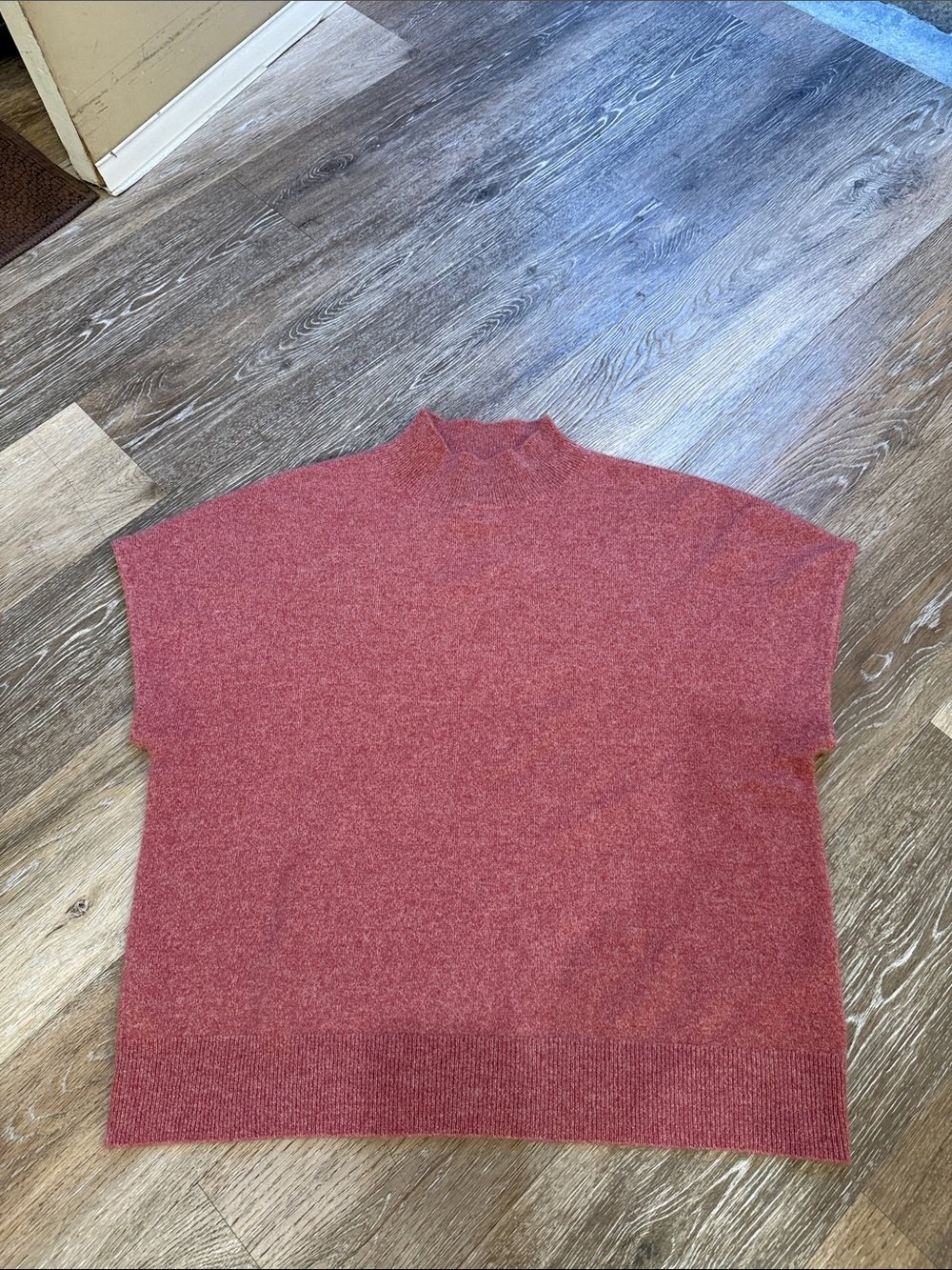 Tahari Rose-Red Short-Sleeve Turtleneck Sweater